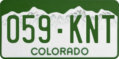 CO license plate 059KNT