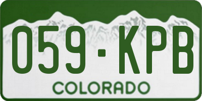 CO license plate 059KPB