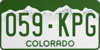 CO license plate 059KPG