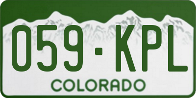CO license plate 059KPL