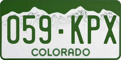 CO license plate 059KPX