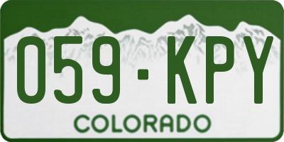 CO license plate 059KPY