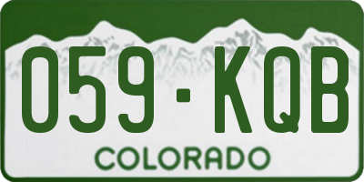 CO license plate 059KQB