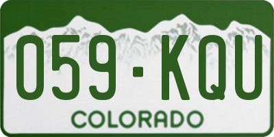 CO license plate 059KQU