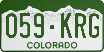 CO license plate 059KRG