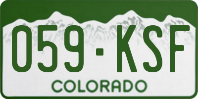 CO license plate 059KSF