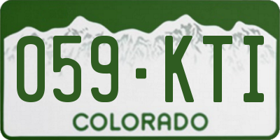 CO license plate 059KTI