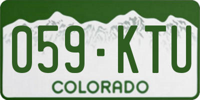 CO license plate 059KTU