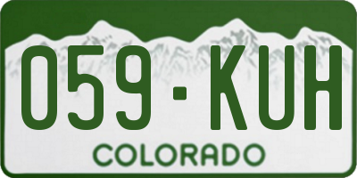 CO license plate 059KUH