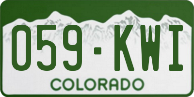 CO license plate 059KWI
