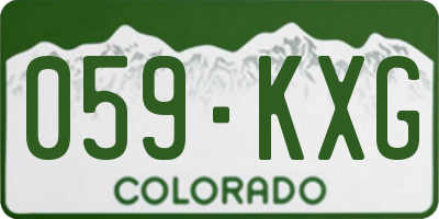 CO license plate 059KXG