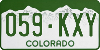 CO license plate 059KXY