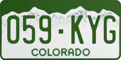 CO license plate 059KYG