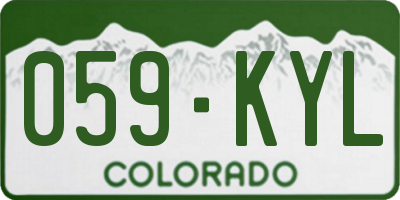 CO license plate 059KYL