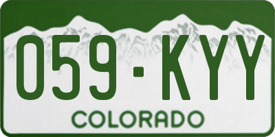 CO license plate 059KYY