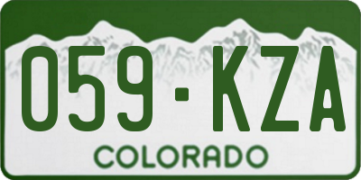CO license plate 059KZA