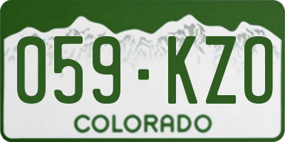 CO license plate 059KZO