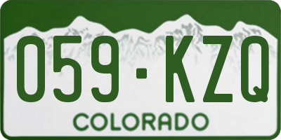 CO license plate 059KZQ
