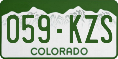 CO license plate 059KZS