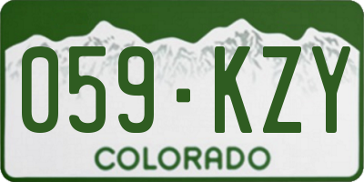 CO license plate 059KZY