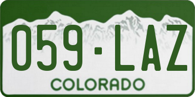 CO license plate 059LAZ