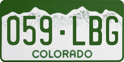 CO license plate 059LBG