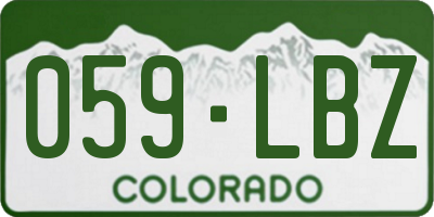 CO license plate 059LBZ