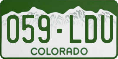 CO license plate 059LDU