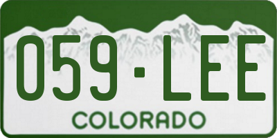 CO license plate 059LEE