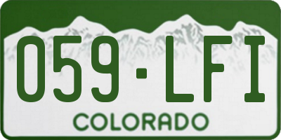 CO license plate 059LFI