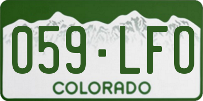 CO license plate 059LFO