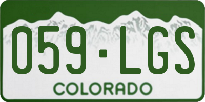CO license plate 059LGS