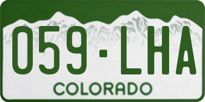 CO license plate 059LHA