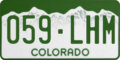CO license plate 059LHM