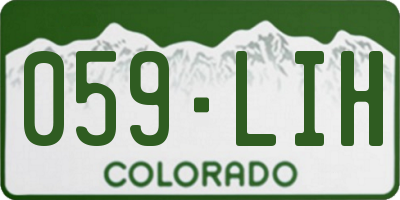 CO license plate 059LIH