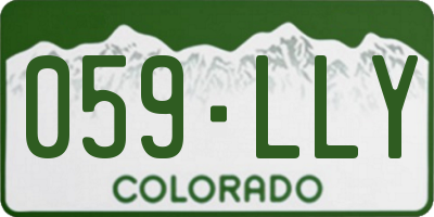 CO license plate 059LLY