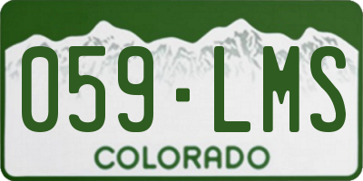 CO license plate 059LMS