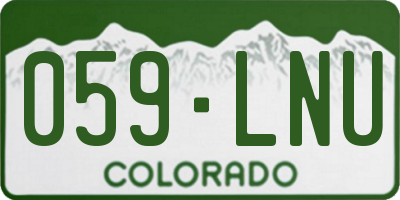 CO license plate 059LNU