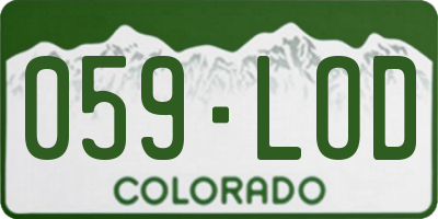 CO license plate 059LOD