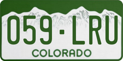CO license plate 059LRU