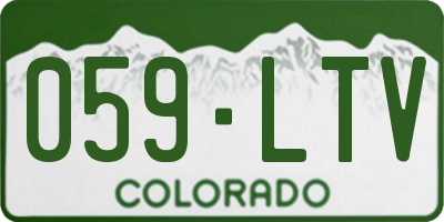 CO license plate 059LTV
