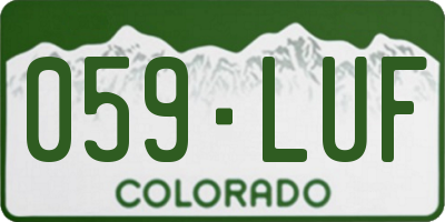 CO license plate 059LUF