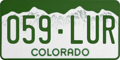 CO license plate 059LUR
