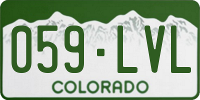 CO license plate 059LVL