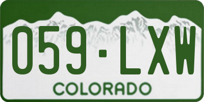 CO license plate 059LXW