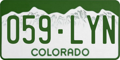 CO license plate 059LYN