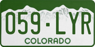 CO license plate 059LYR