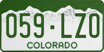 CO license plate 059LZO