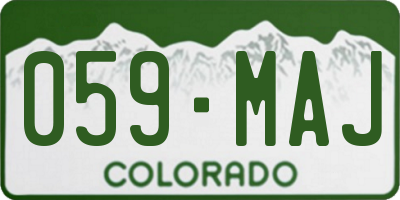 CO license plate 059MAJ