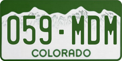 CO license plate 059MDM